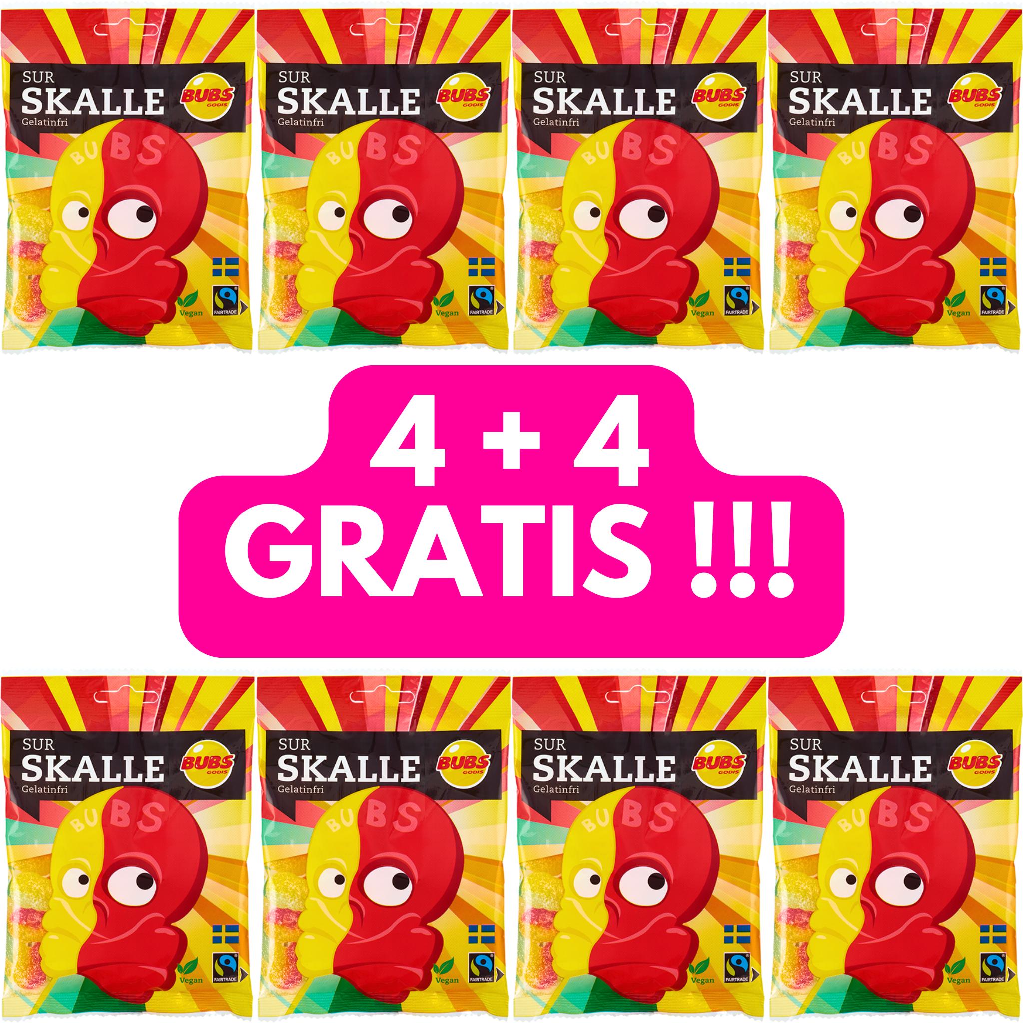 (4 + 4 GRATIS) Bubs Sour Skulls - 90g