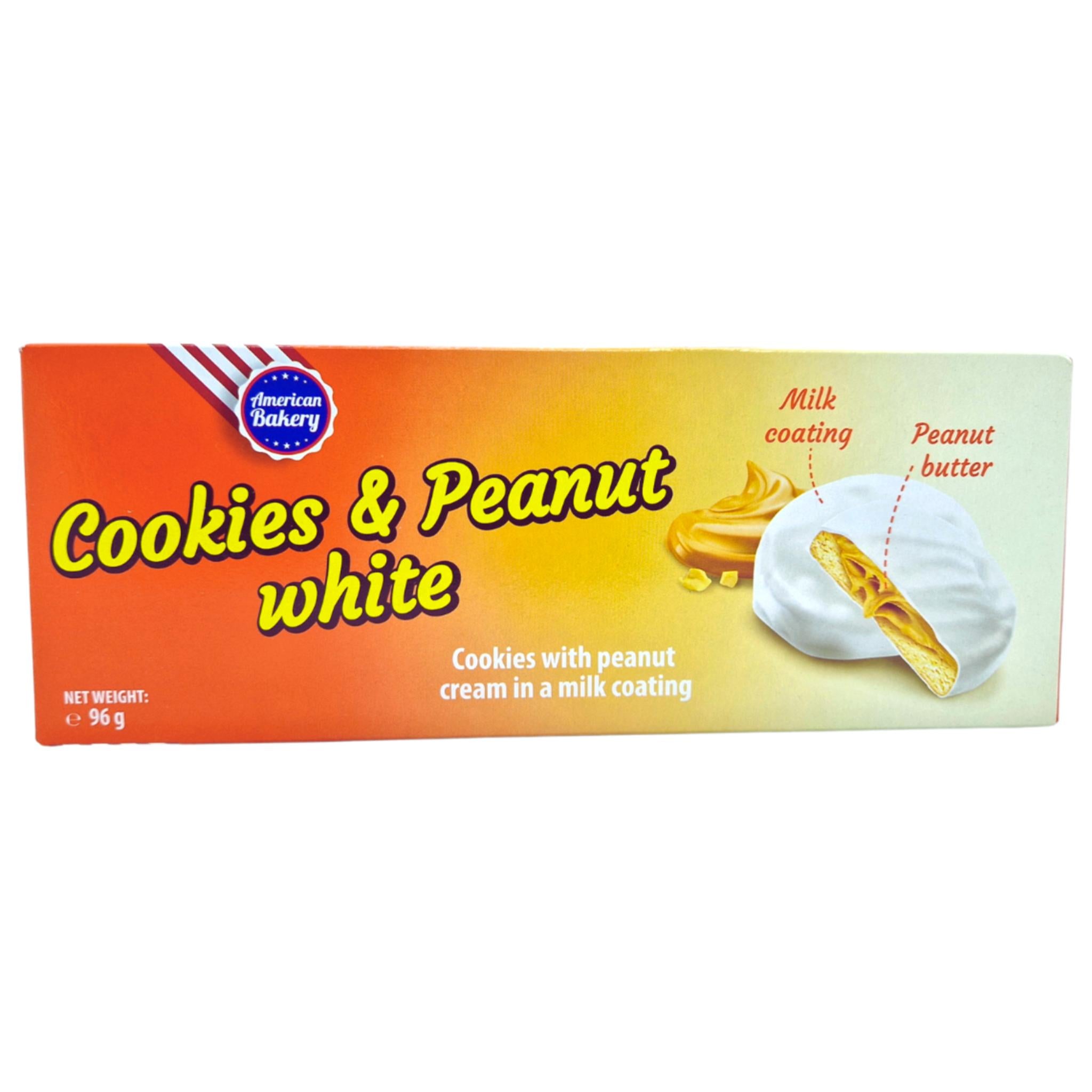 American Bakery Cookies & Peanut White - 96g (THT: 13-11-2025)
