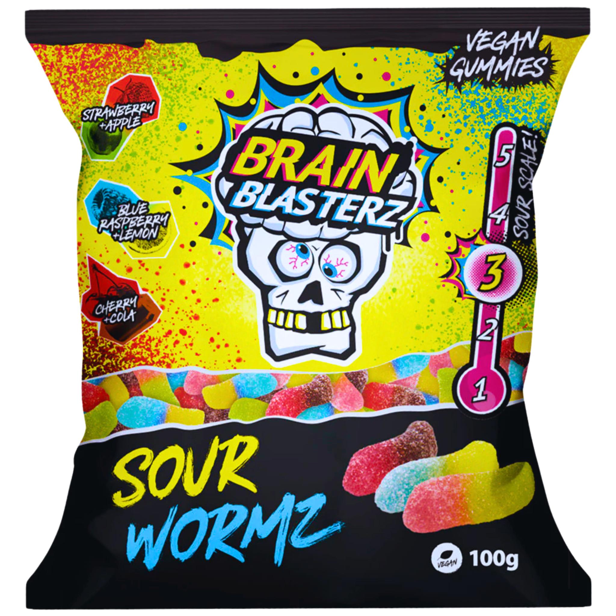 Brain Blasterz Sour Wormz - 100g