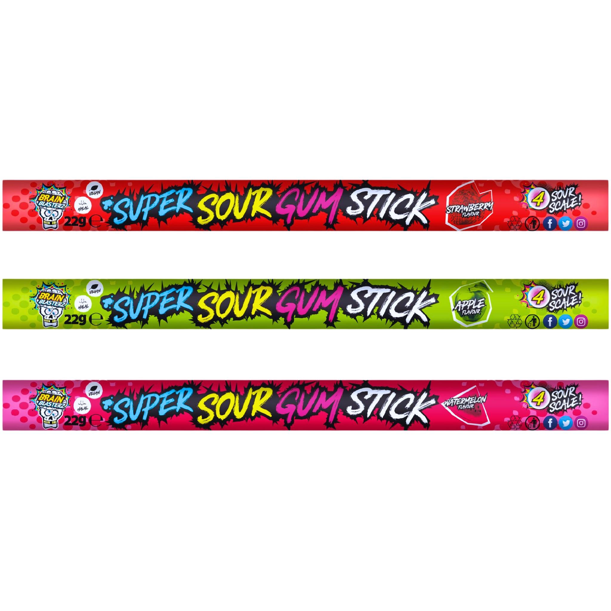 Brain Blasterz Super Sour Gum Stick - 22g