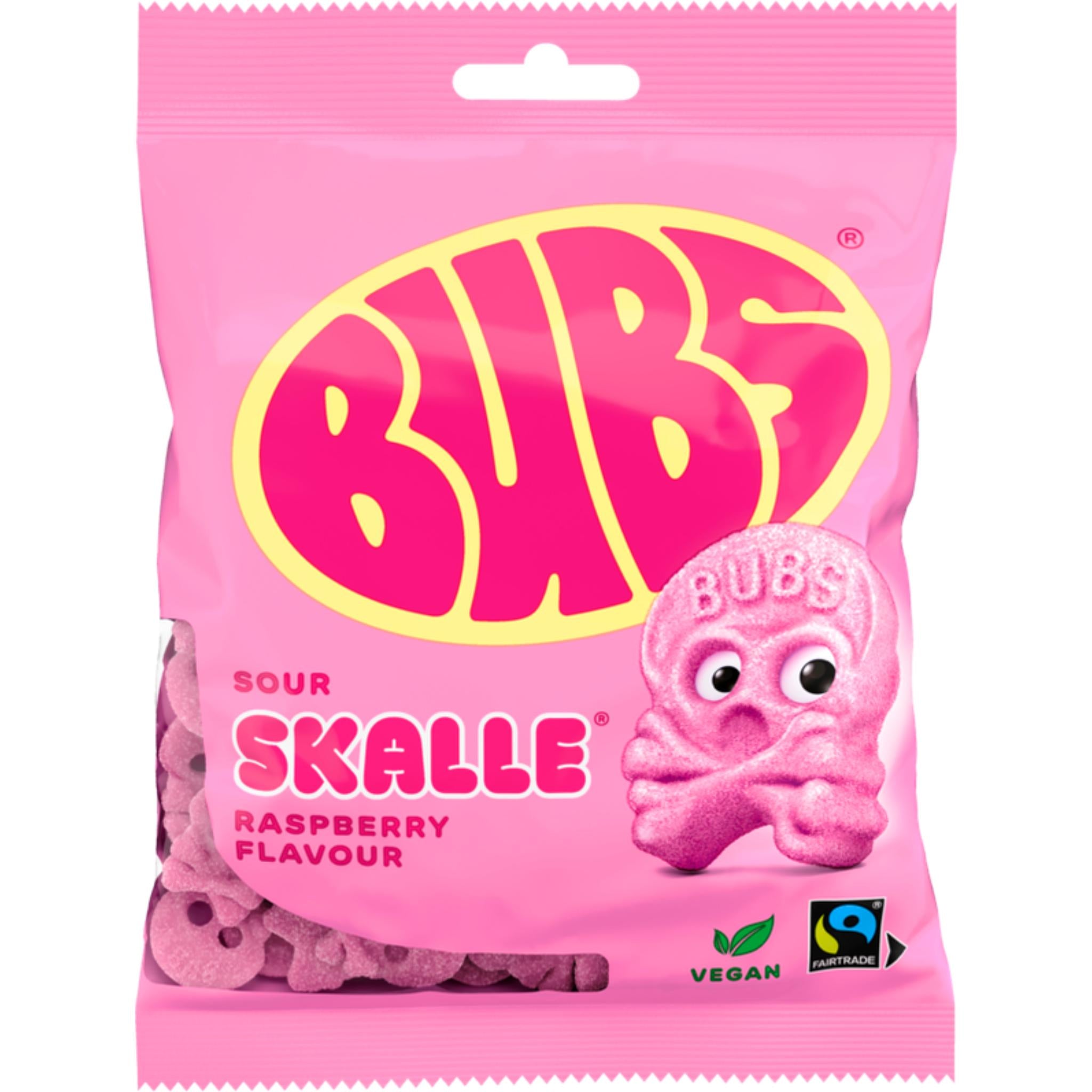 Bubs Sour Raspberry Skulls - 90g