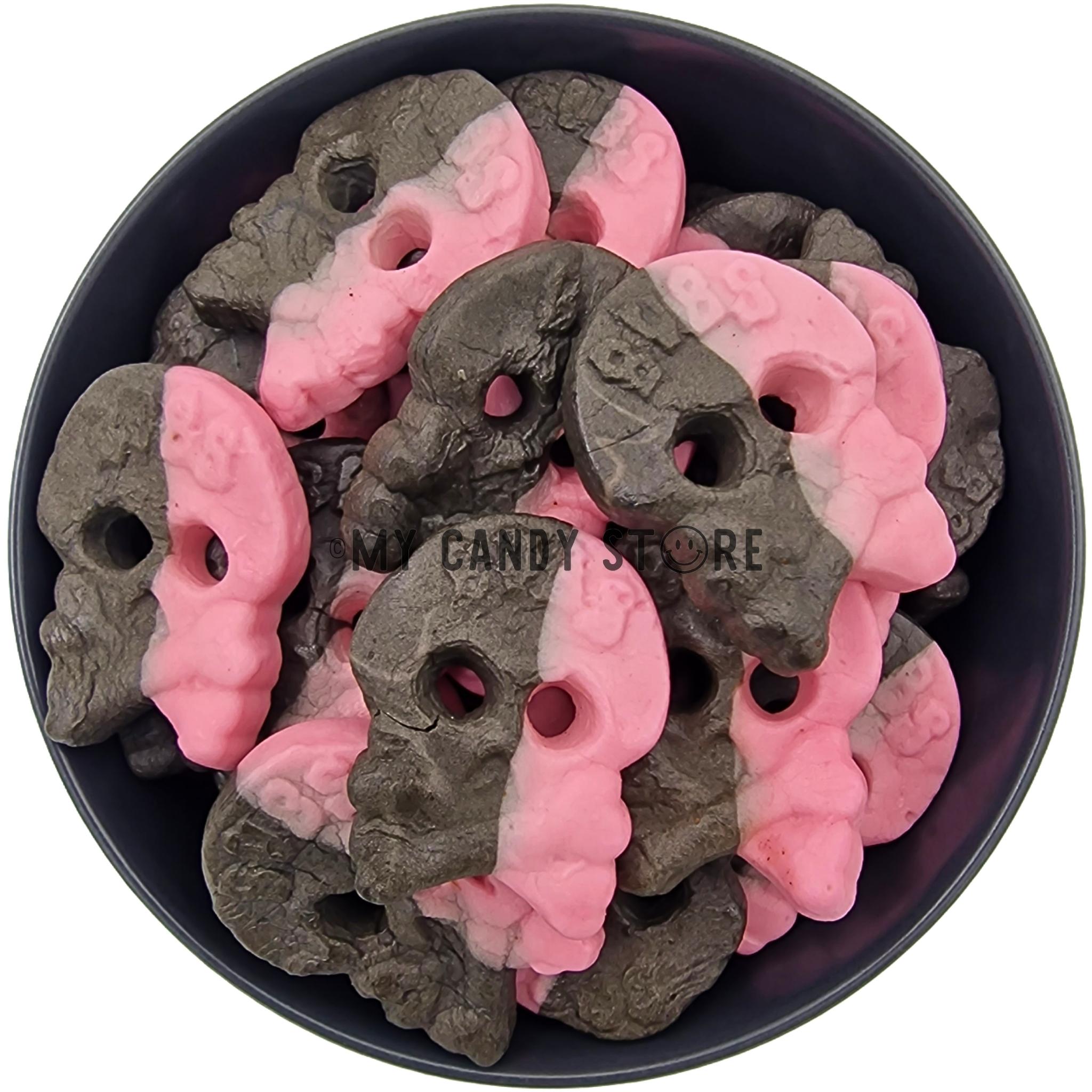 Foam Raspberry/Liquorice Skulls