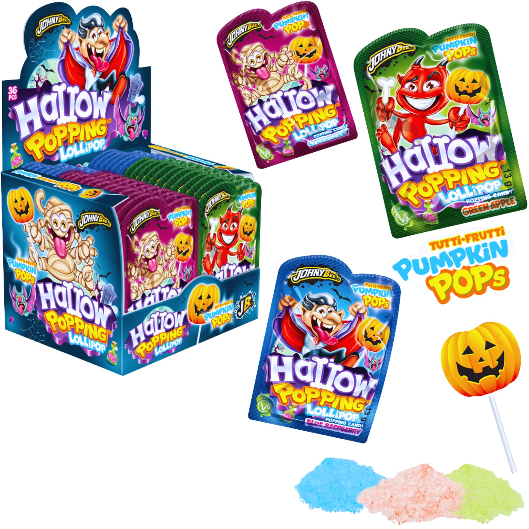 Johny Bee Hallow Popping Lollipop - 13g