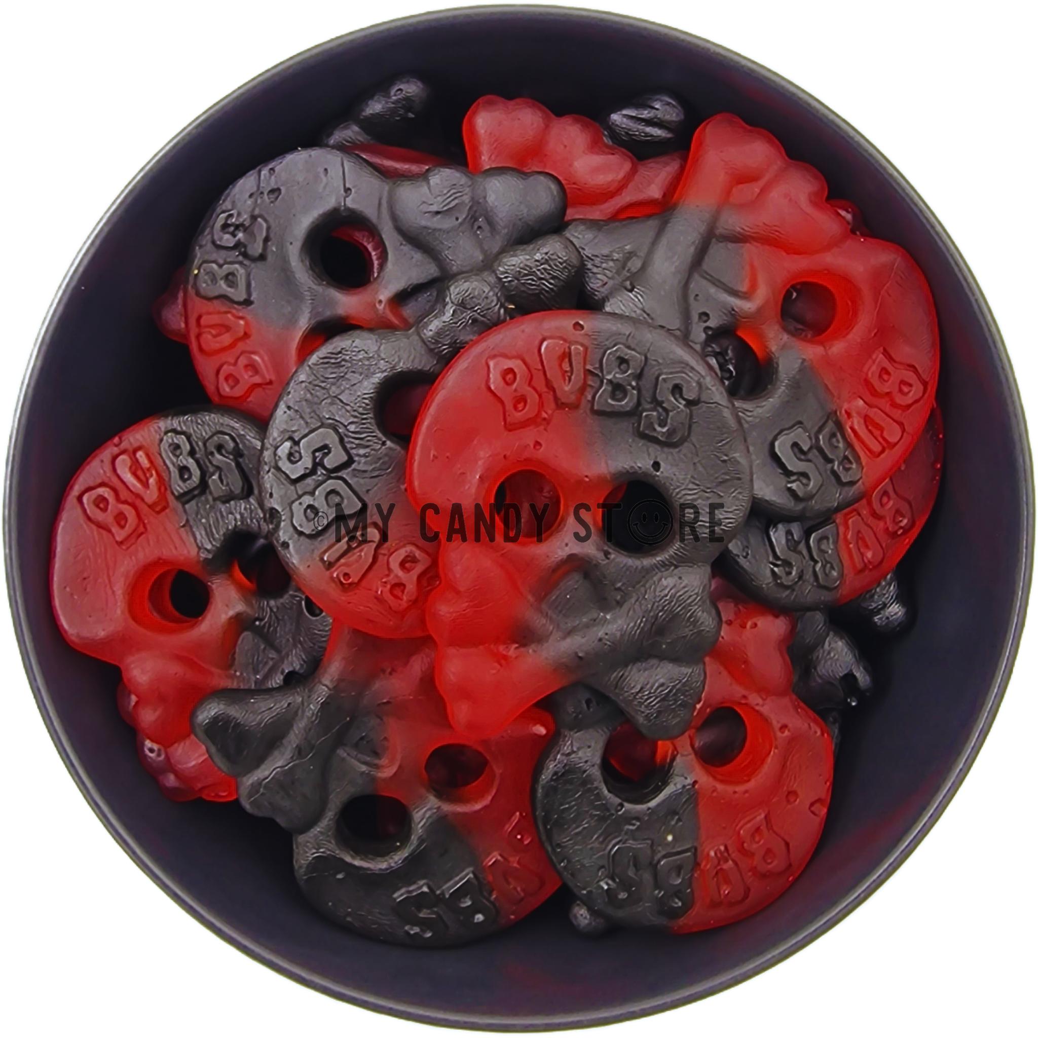Raspberry/Liquorice Skulls