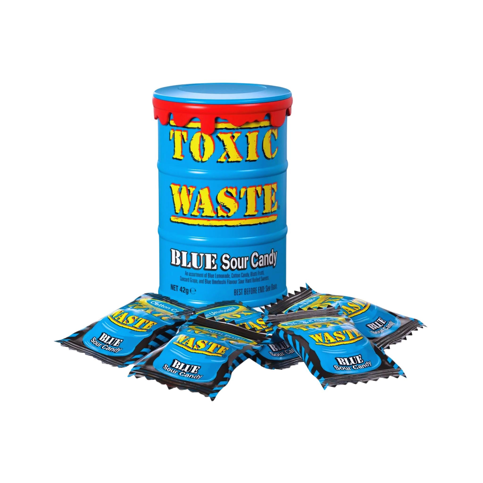 イマン　ポワージュブルー　トラッシュ缶 Toxic Waste Blue Sour Candy Drum - 42g