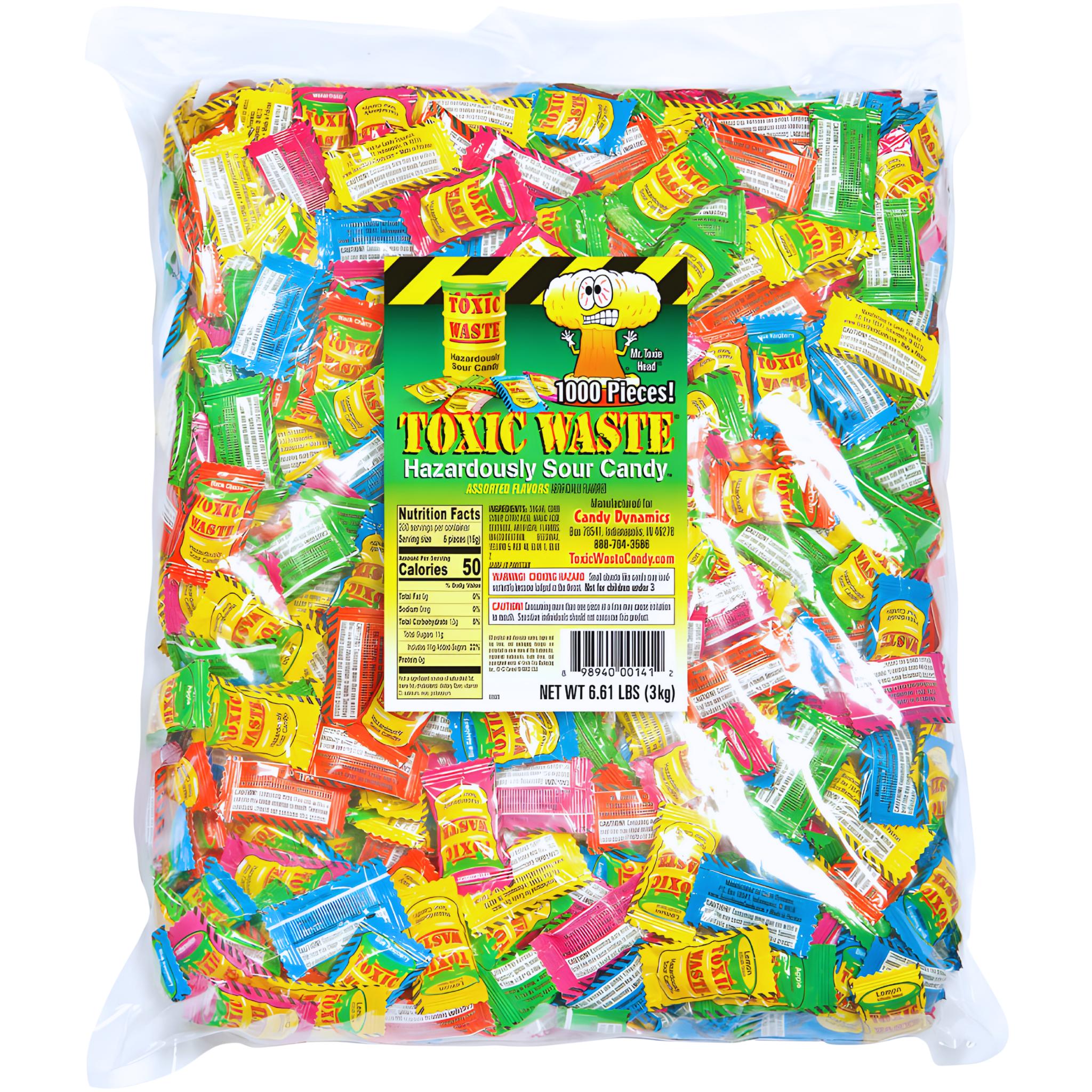 Toxic Waste Hazardously Sour Candy - 3 kg (1000 x 3g)