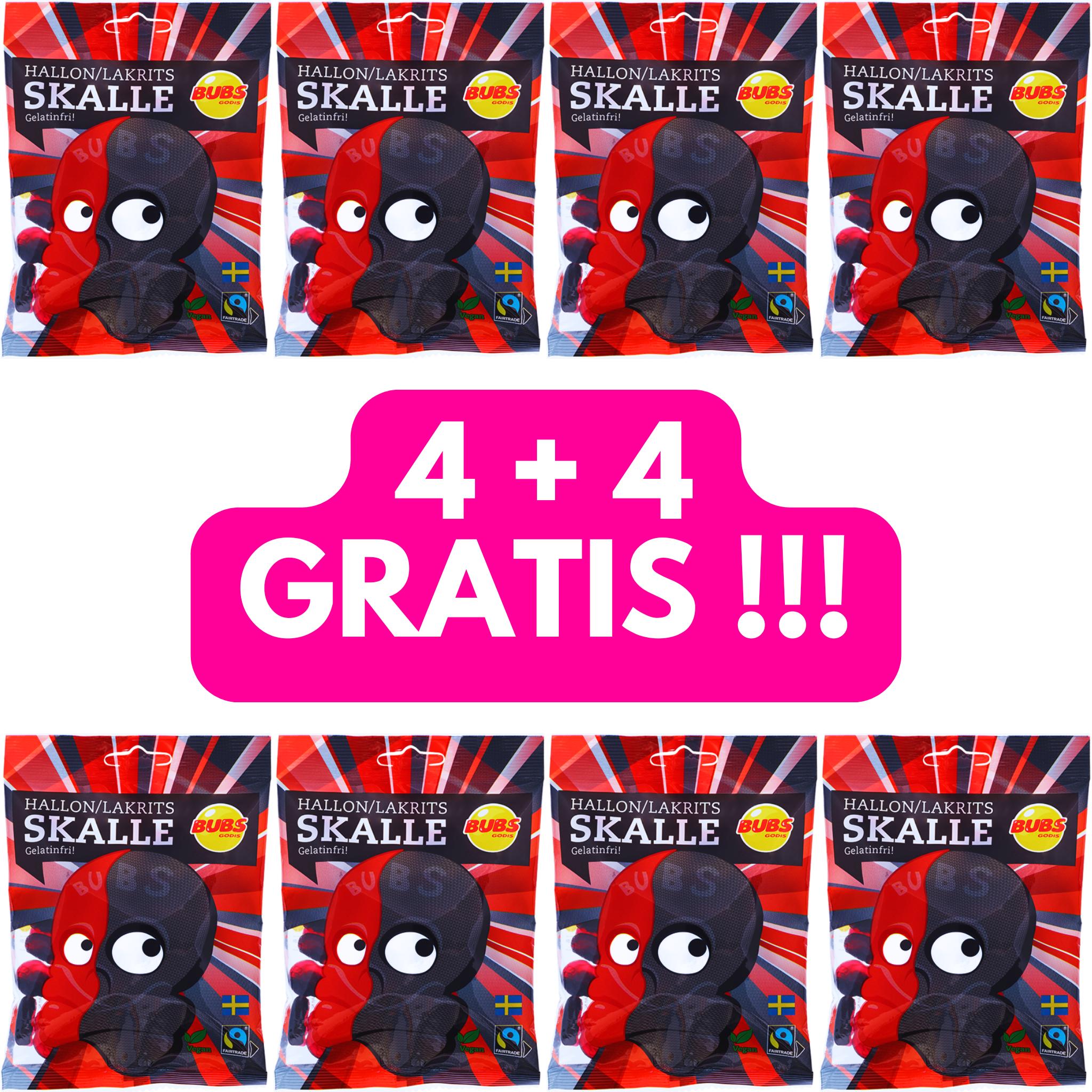 (4 + 4 GRATIS) Bubs Himbeer-Lakritz-Totenkopf - 90g