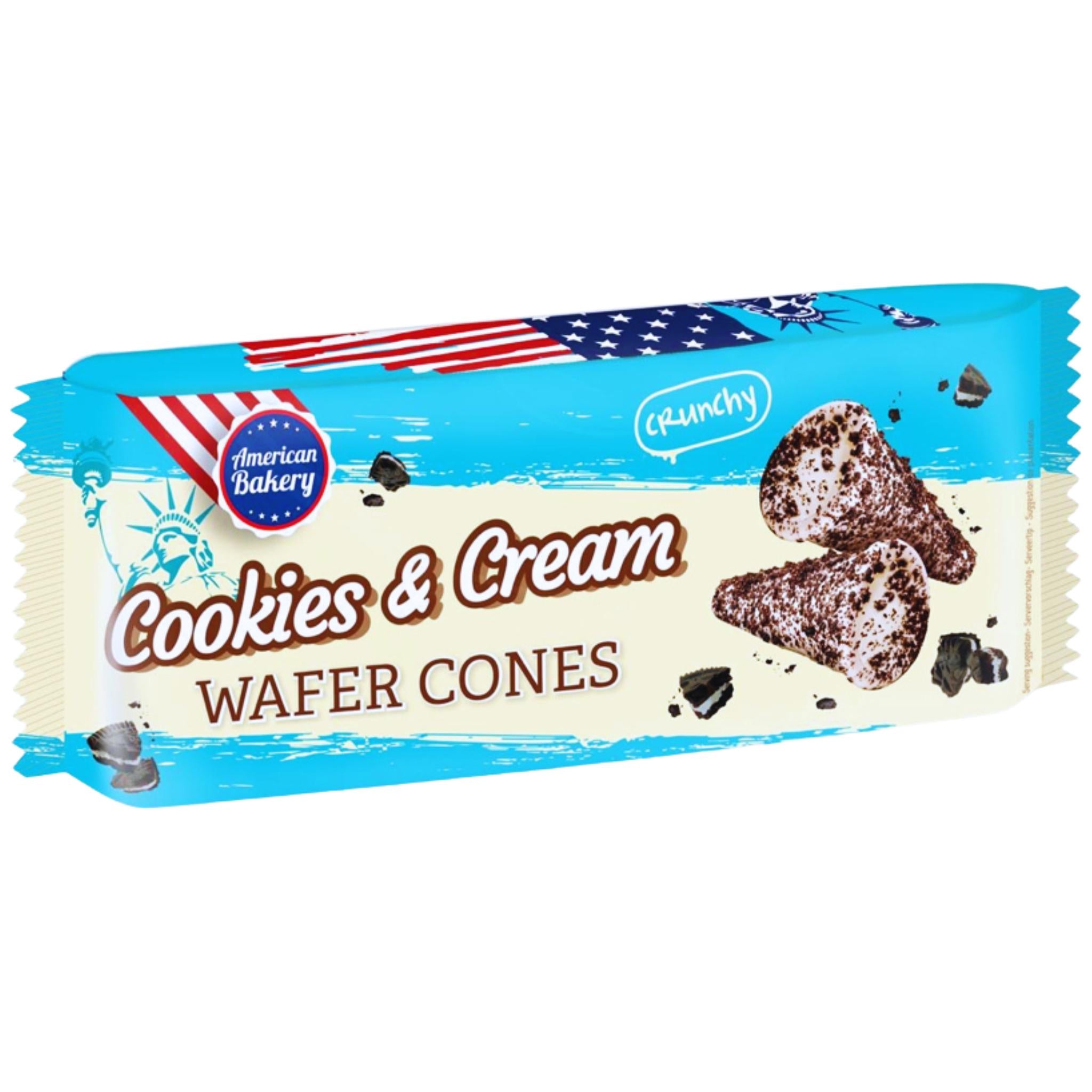 American Bakery Cookies & Cream Wafer Cones - 100g