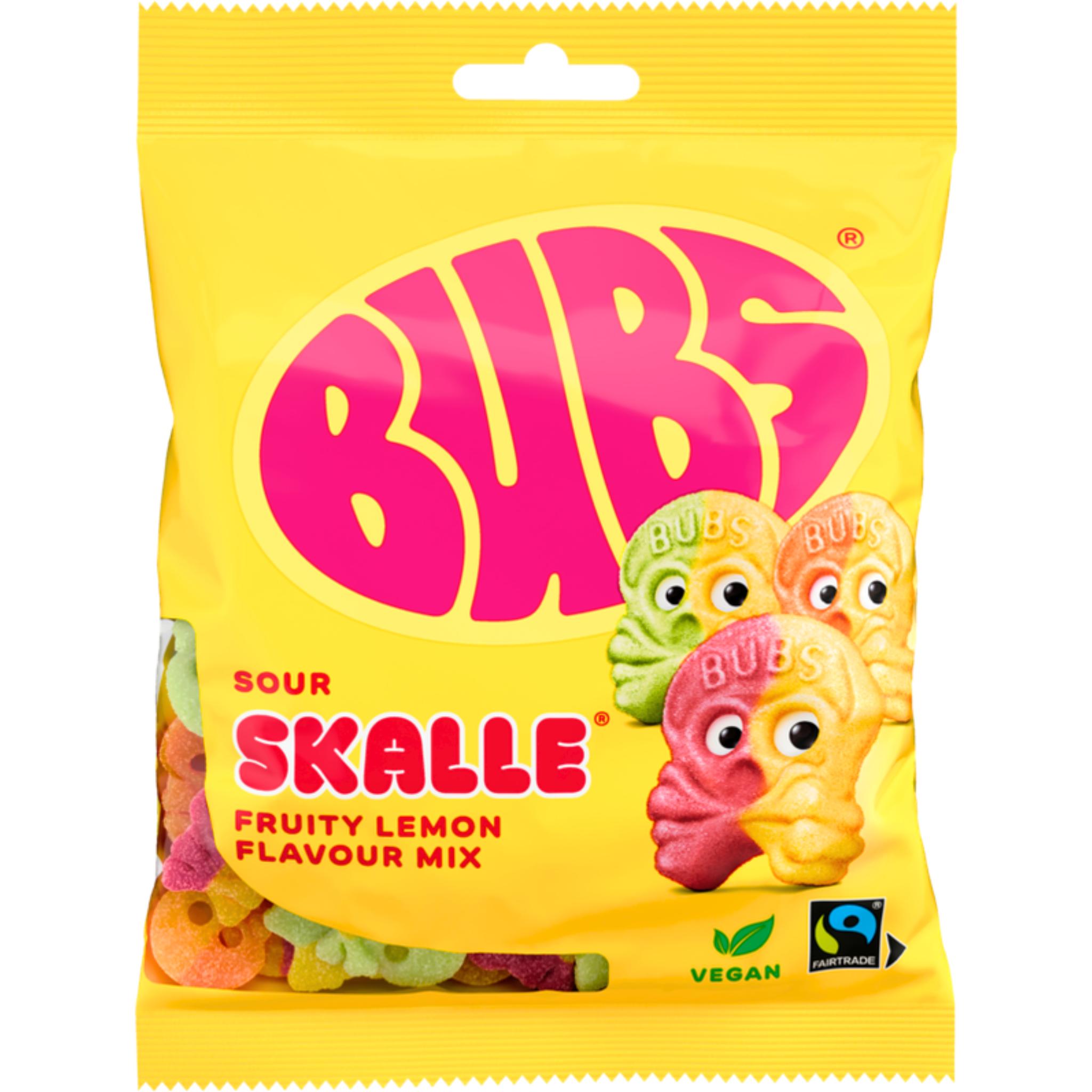 Bubs Sour Fruity Lemon Mix Skulls - 90g