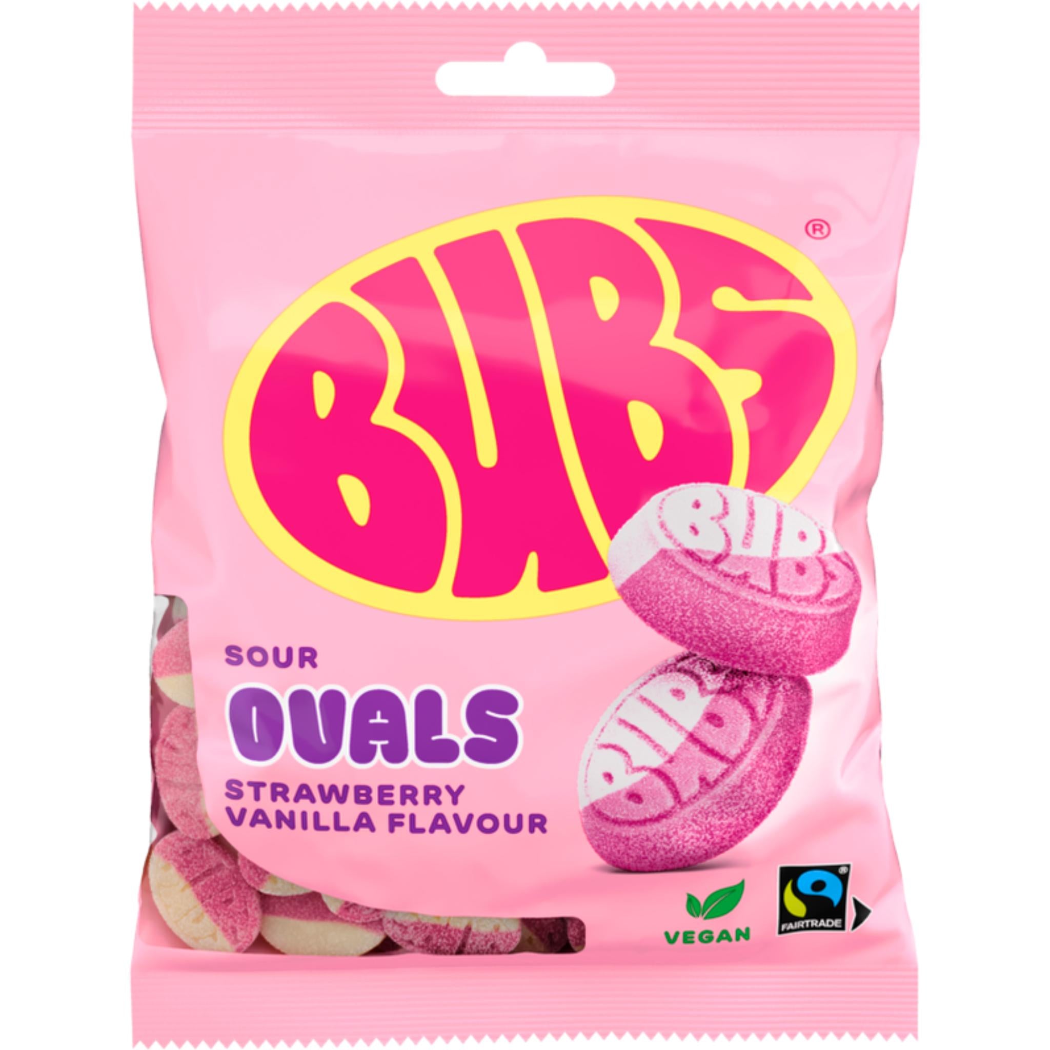 Bubs Strawberry Vanilla Sour Ovals - 90g