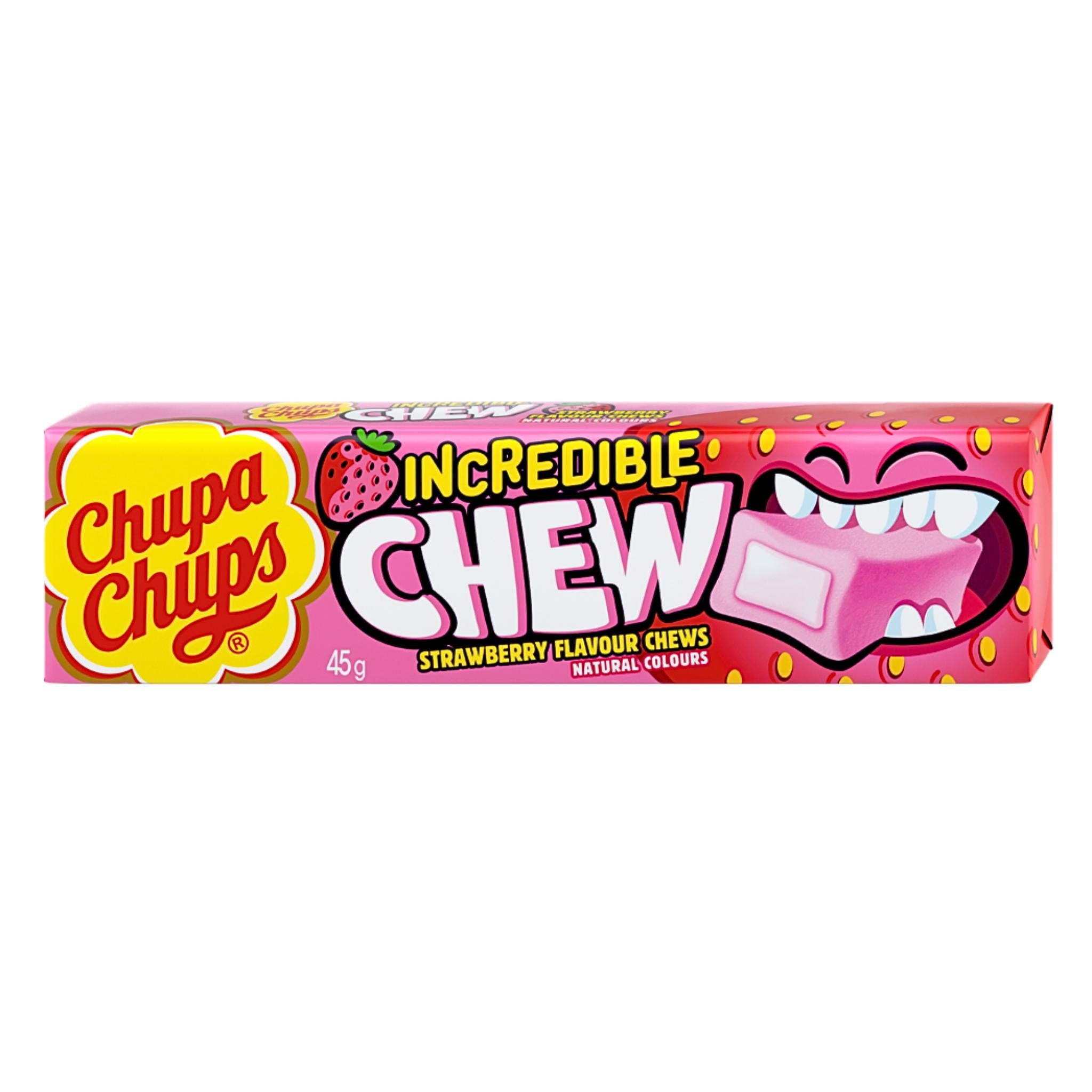 Chupa Chups Incredible Chew Strawberry - 45g (THT: 09-23)