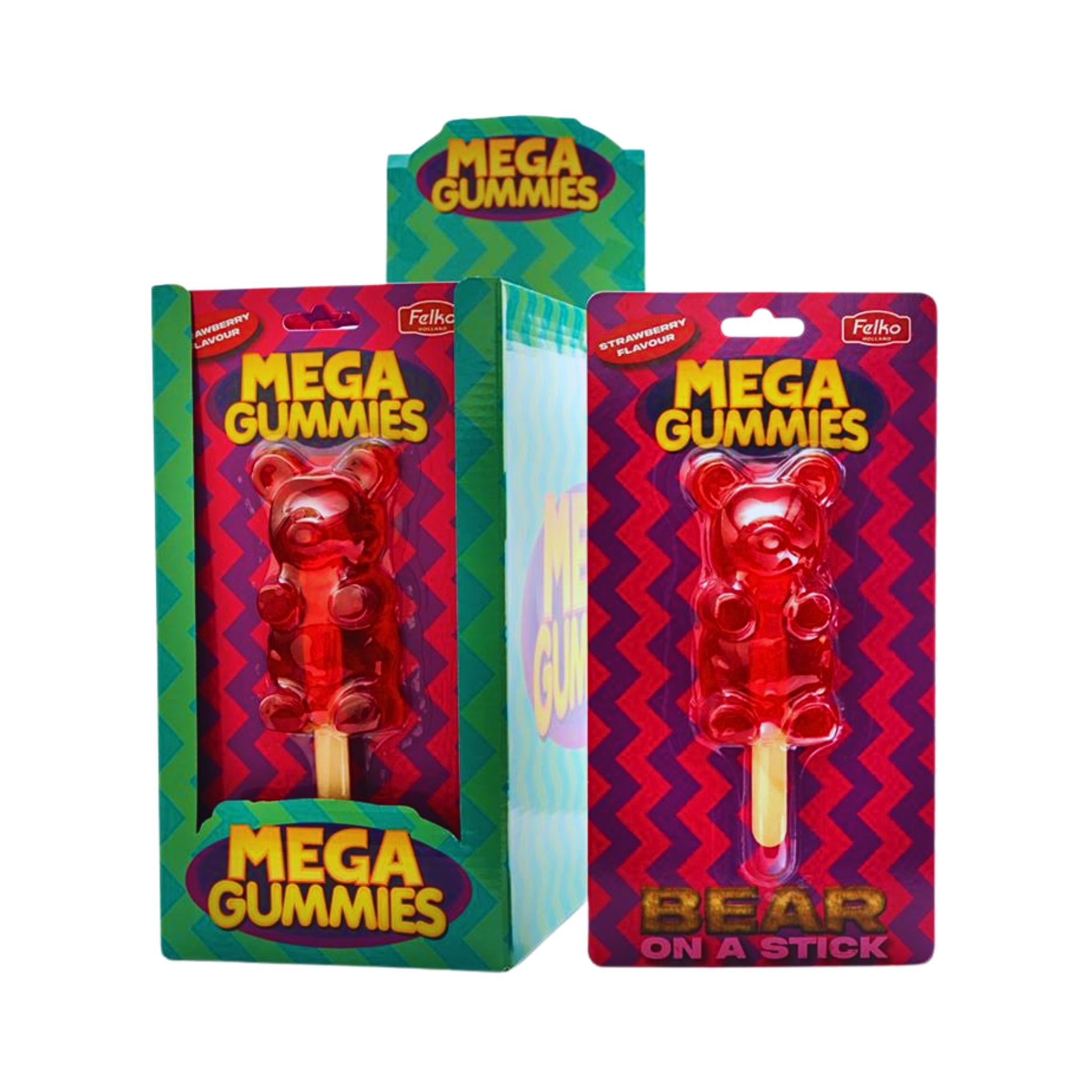 Mega Gummies Bear On A Stick (XL) - 120g