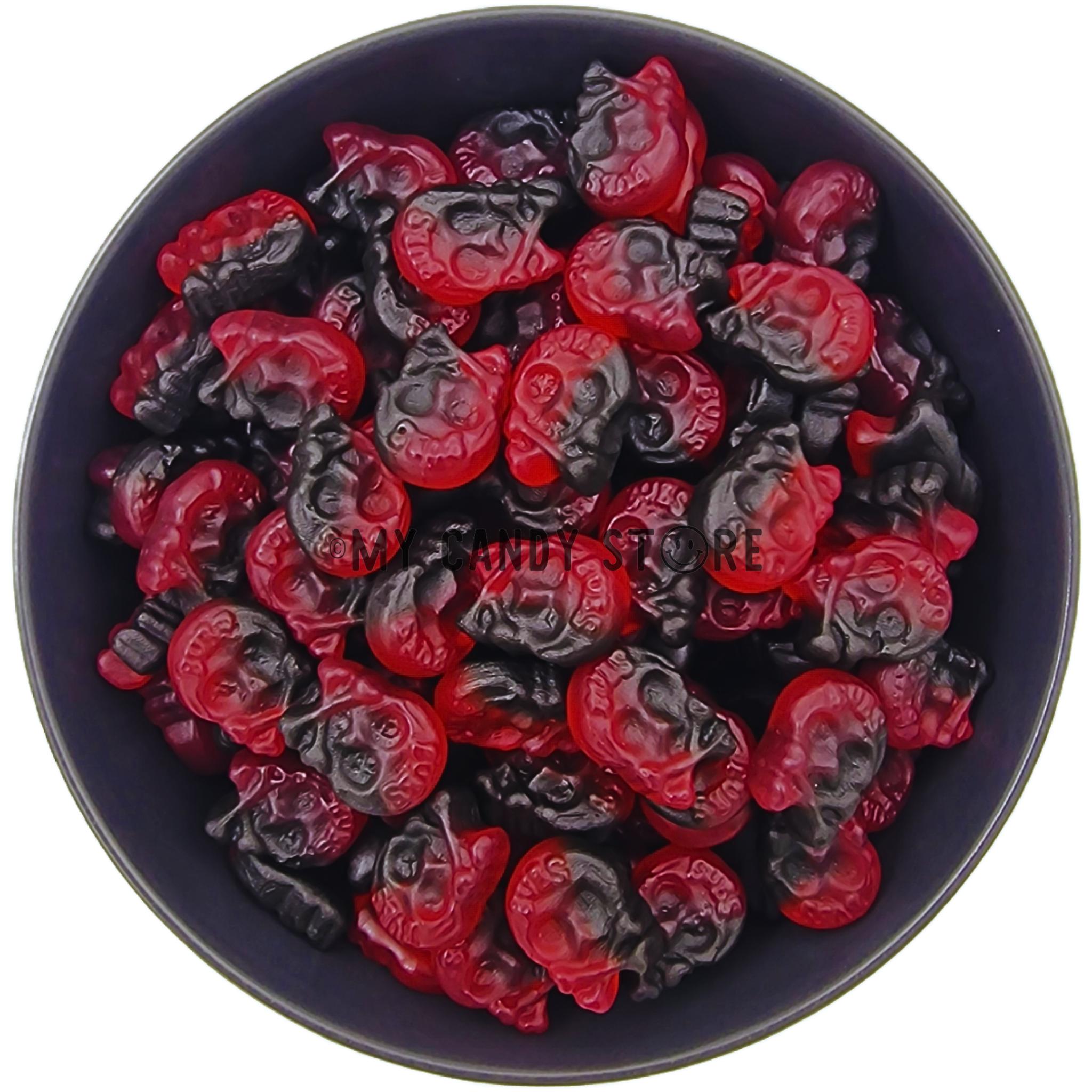 Micro Raspberry/Liquorice Skulls