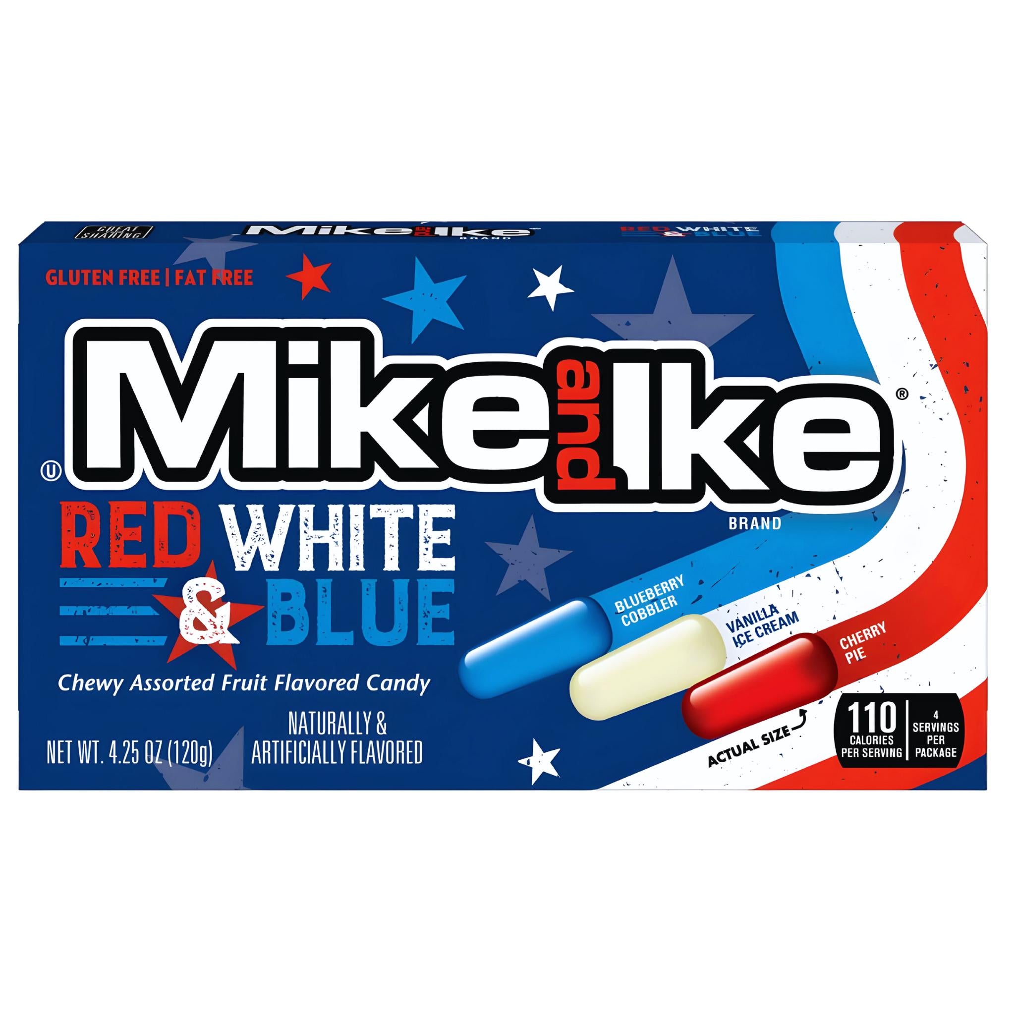 Mike und Ike Rot, Weiß und Blau – 120 g