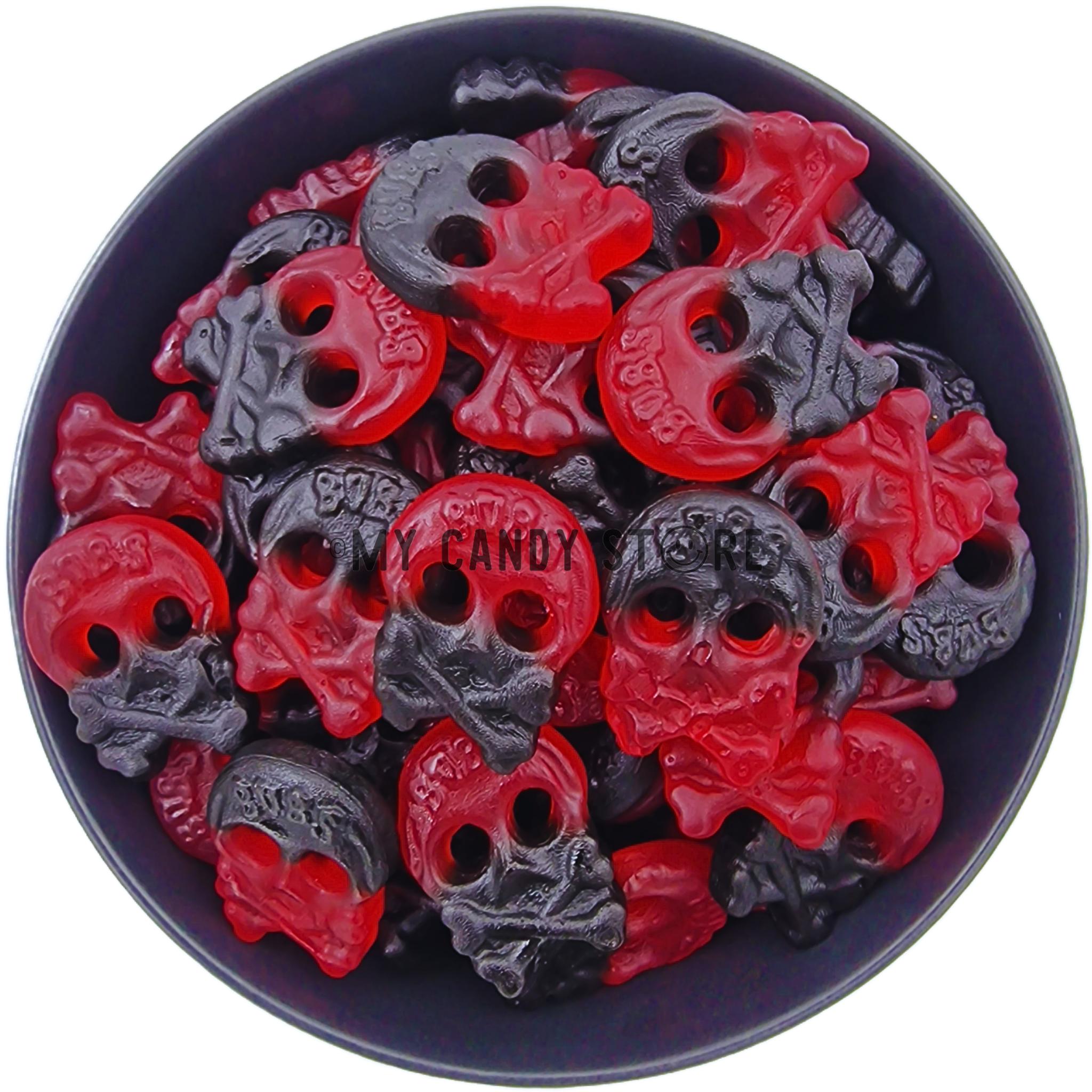 Mini Raspberry/Liquorice Skulls
