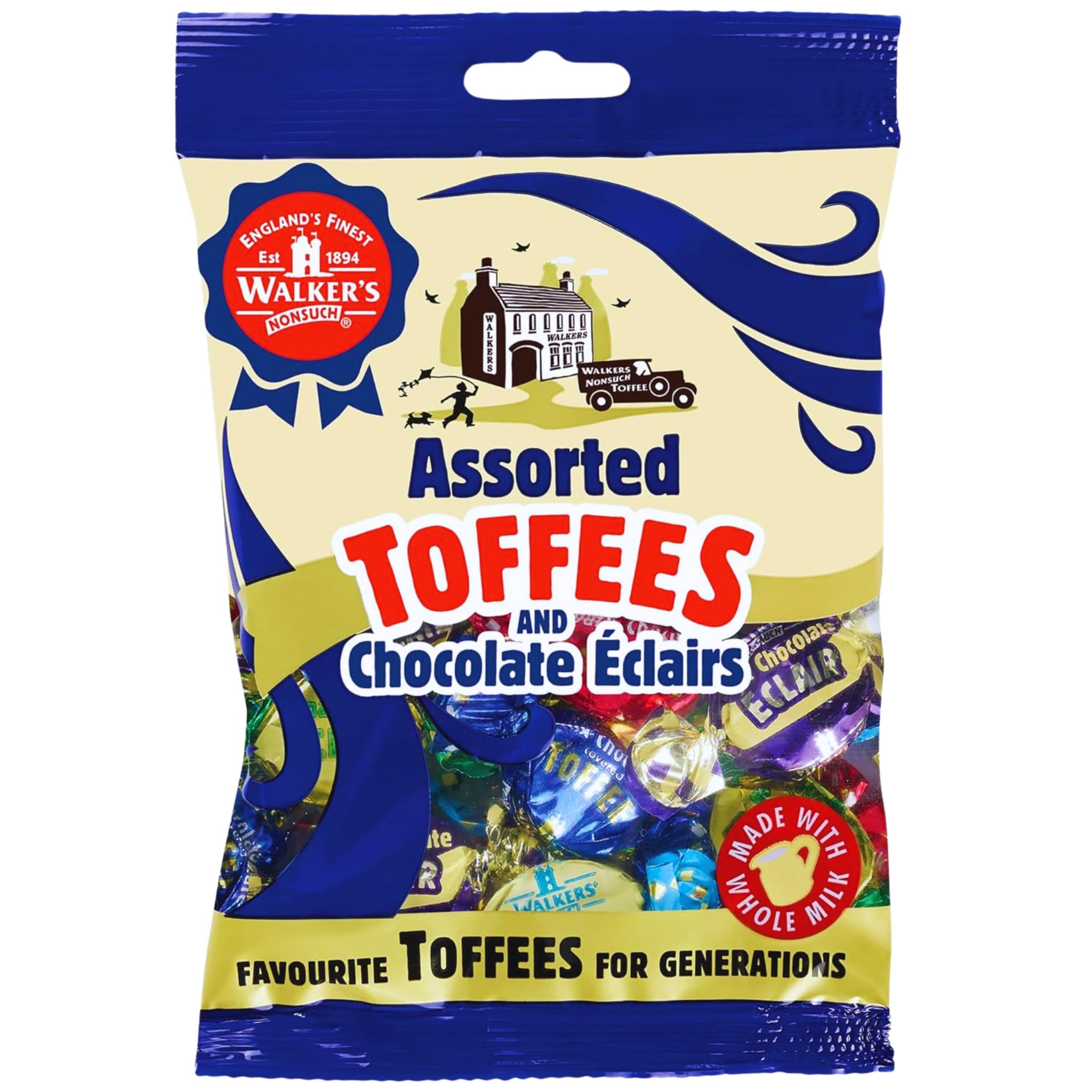 Walker's Assorted Toffees and Chocolate Eclairs - 150g